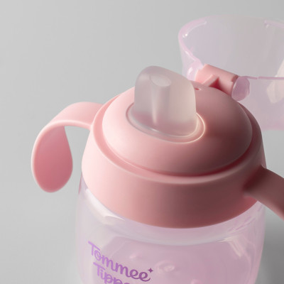 Bình tập uống nước có vòi mút chống tràn, chống sặc Tommee Tippee Soft Spout, 150ml, cho bé từ 4 tháng – Hồng