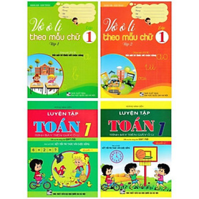 Sách - Vở Ô Li Theo Mẫu Chữ + Luyện Tập Toán Lớp 1 - Trình Bày Trên Giấy Ô Li - Combo 2 Cuốn - Bám Sát Kết Nối Tri Thức