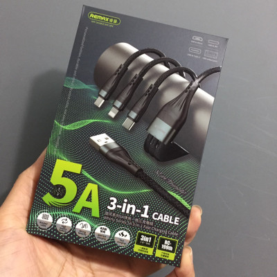 Cáp sạc 3 đầu đa năng 40W Remax RC199th (1.2m) - Hàng chính hãng