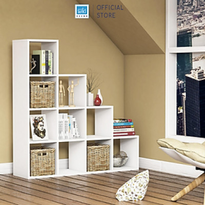 Tủ Sách Gỗ Bậc Thang Lớn Cho Phòng Khách, Phòng Làm Việc Thương Hiệu SIB Decor KSG20