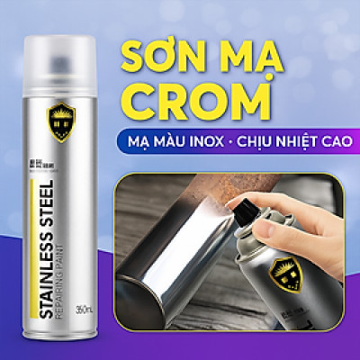 Sơn Xịt Mạ Inox Crom – Siêu Bóng Chịu Nhiệt Cao, Dùng Cho Bô Xe, Động Cơ, Chống Rỉ Sét
