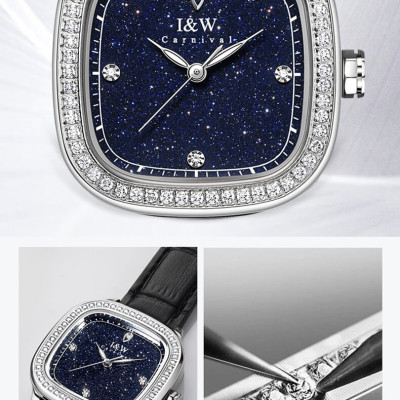 Đồng hồ nữ chính hãng I&W CARNIVAL IW632L-1 Kính sapphire ,chống xước ,Chống nước 30m ,Bảo hành 24 tháng,Máy điện tử(Pin),dây da cao cấp, thiết kế đơn giản dễ đeo