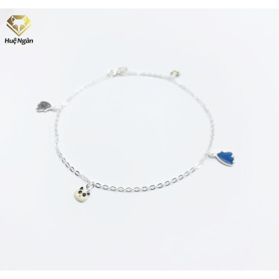 Lắc chân bạc Ý 925 Huệ Ngân - PANDA and FISH RYBJ50034