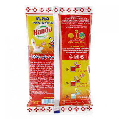 Combo 2 gói bột thông tắc hầm cầu bể phốt Hando 215Gr [Đổ định kì để bồn cầu ko tắc]