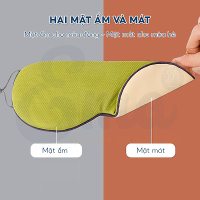 Bịt mắt ngủ lụa 2 mặt EMA, miếng che mắt ngủ cao cấp 2 mặt ấm mát có có quai đeo điều chỉnh