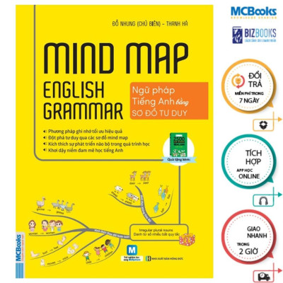 Sách - Học Tiếng Anh Bằng Mindmap English Grammar - Qua Sơ Đồ Tư Duy - MCBooks