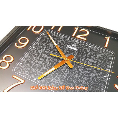 Đồng Hồ Eastar Chữ nhật Mặt Kính Nổi 3D Có Dạ Quang, Kim trôi (Mặt Đen)