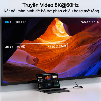 Cáp sạc nhanh Type C to Type C 240W Choetech XCC-1040 hỗ trợ truyền tải dữ liệu 8K@60Hz (Hàng chính hãng)