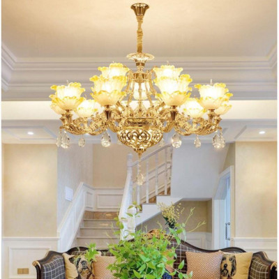 Đèn chùm ALISTAR phong cách Châu Âu hiện đại cao cấp loại 15 tay đẹp long lanh - Tặng kèm bóng Led cao cấp