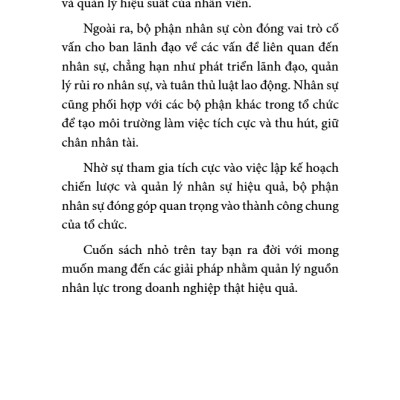Sách - How To - Quản Lý Hiệu Quả Nguồn Nhân Lực