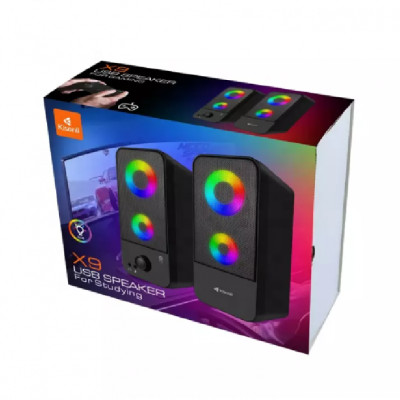 Loa 2.0 Kisonli X9 Black LED-HÀNG CHÍNH HÃNG 