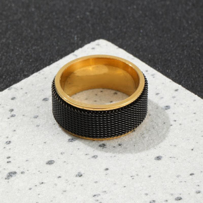 Nhẫn nam nữ xích lưới xoay Elas thời trang thép không gỉ trangsucpt hiphop đường phố Unisex PTNNA31