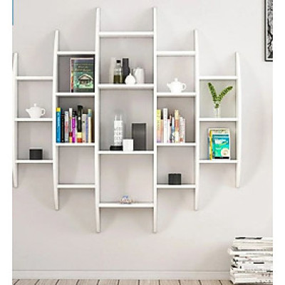 Kệ Gỗ Trang Trí Treo Tường Thiết Kế Dạng Hình Tròn Cách Điệu Juno Sofa CTKT710 KT 146x146x29cm