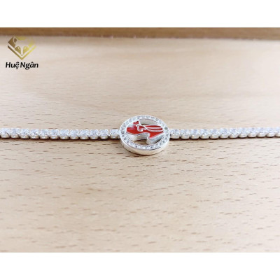 Lắc tay bạc 925 Huệ Ngân -Đôi Hài Tình Yêu X19