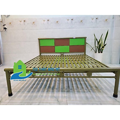 Giường sắt kích thước ngang 1M8 dài 2M – GS59 mẫu đơn giản, tiện dụng, dễ dàng tháo ráp di chuyển.