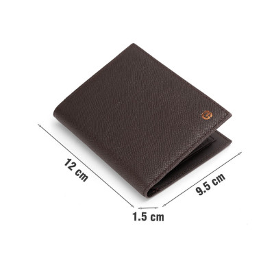 Ví nam Gence dáng dọc da bò Epsom màu nâu C13