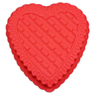 Khuôn silicon làm đế bánh, rau câu hình trái tim đan xen - Loại 24 cm – Mã số 1105