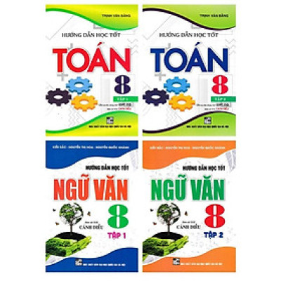 Sách - Hướng Dẫn Học Tốt Toán + Ngữ Văn Lớp 8 - Combo 4 Cuốn - Bám Sát SGK Cánh Diều - Hồng Ân