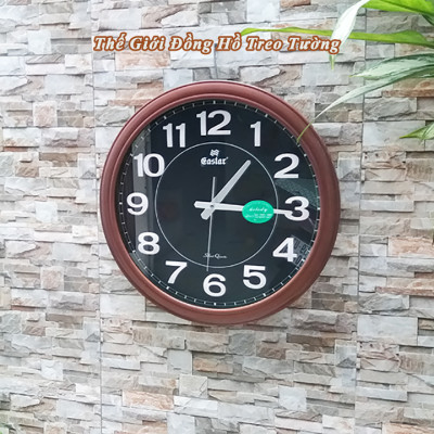 Đồng Hồ NHẠC CHUÔNG Báo Giờ Có 16 Điệu NHẠC GÕ - Máy Kim Trôi EASTAR Nhật - SỐ NỔI 3D - Mặt TRÒN Viền NÂU - Tặng Pin Maxell