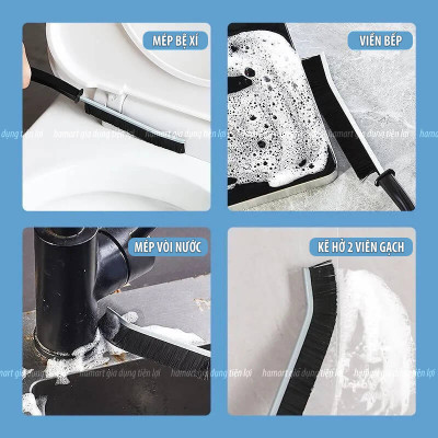 Bàn Chải Chà Khe Rãnh Chổi Cọ Viền Bếp Mép Bồn Rửa Chén Vệ Sinh Góc Tường Vòi Inox Có Lỗ Treo