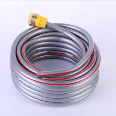 Vòi nước vòi phun nước rửa xe tưới cây tăng áp thông minh đầu đồng + bộ dây bơm nước dãn nở 15m cao cấp TLG 206716 (xám)