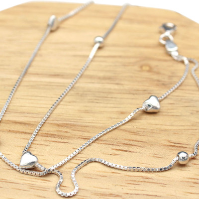 Lắc Chân Nữ Bạc Ý Bạc Hiểu Minh LC147 Trái Tim