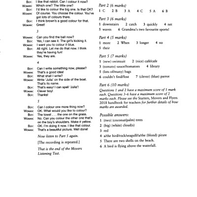 A1 Movers 3 Answer Booklet: Authentic Examination Papers