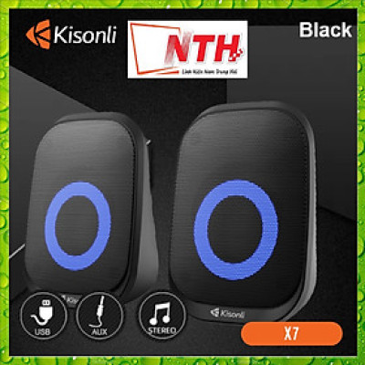 Loa 2.0 Kisonli X7 Black LED-hàng chính hãng