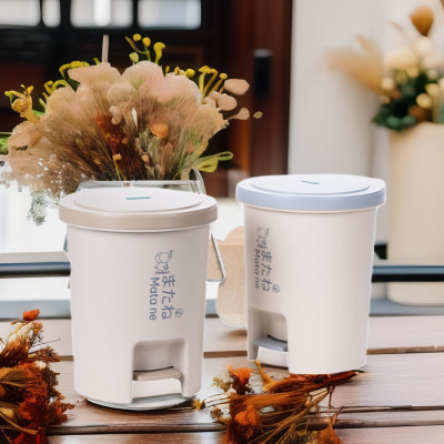 Thùng rác nắp tròn đạp chân thông minh Hokori 6L, Thùng rác Việt Nhật cao cấp ( tặng kèm Sticker)