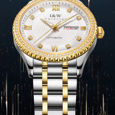 Đồng hồ nam chính hãng IW CARNIVAL IW615G-3 Kính sapphire ,chống xước ,Chống nước 50m ,Bảo hành 24 tháng,Máy cơ (Automatic),dây kim loại thép không gỉ 316L, thiết kế đơn giản dễ đeo