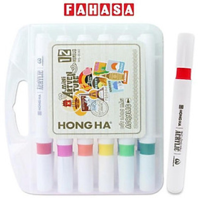 Hộp 12 Bút Lông Màu Acrylic Mini Artventure 1 Đầu - Hồng Hà 8160