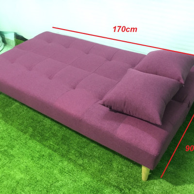 Bộ sofa salon bed giường tím vải bố SB3 cả bộ phòng khách