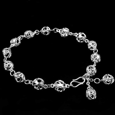 Lắc Tay Nữ Bạc Hiểu Minh LTU470S Bí Ngô hạt to