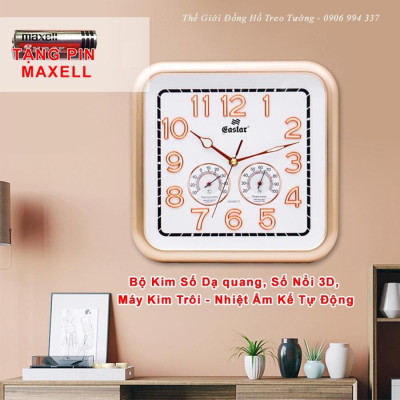 Đồng Hồ EASTAR KIM TRÔI Số Nổi 3D có DẠ QUANG và NHIỆT ẨM KẾ Tự Động (Không Dùng Pin) – Tặng Pin Maxell - Bảo Hành 1 Năm