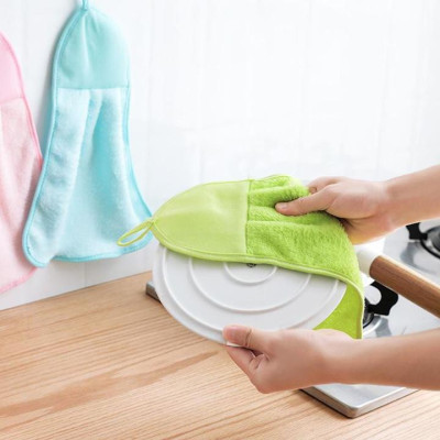 Set 6 Khăn Lau Tay Có Móc Treo Dùng Cho Nhà Bếp Đa Năng Tiện Dụng Chất Liệu Cao Cấp Thấm Hút Tốt-Tặng Kèm Tất Gấu Siêu Dễ Thương