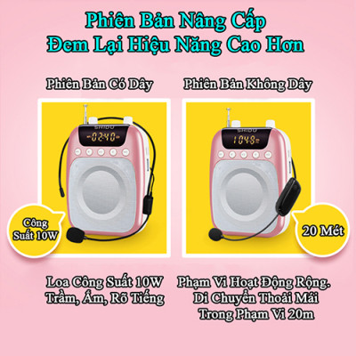 Máy trợ giảng không dây SHIDU kết nối bằng tần số cao cấp, mic trợ giảng cho giáo viên và hướng dẫn viên du lịch, loa trợ giảng cài áo tiện lợi, Hàng nhập khẩu