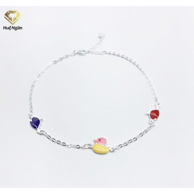 Lắc chân bạc Ý 925 Huệ Ngân- DUCK RYBJ50027