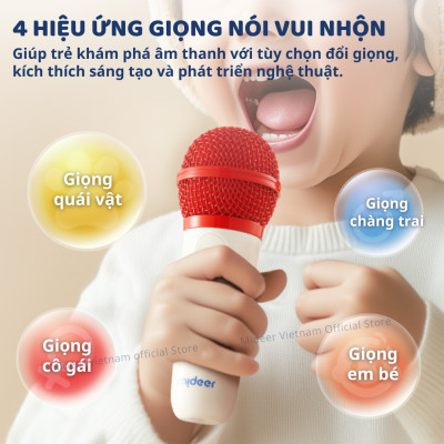 Loa karaoke mini bluetooth kèm mic cho bé Mideer versatile singalone microphone - Hàng chính hãng