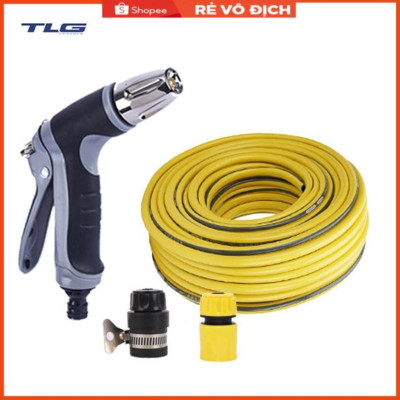 Bộ dây và vòi xịt tăng áp rửa xe tưới cây 3-5M 206817(cút nhựa nối đen 712-2)