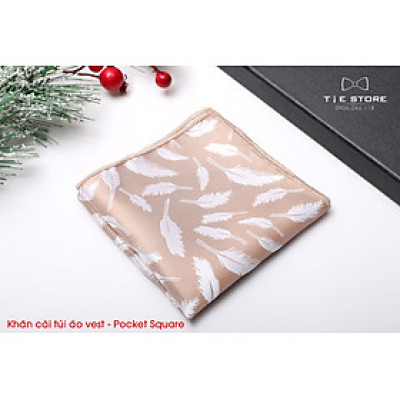 Khăn Cài Túi Áo Vest - Pocket Square - Phụ Kiện Cài Áo kem họa tiết
