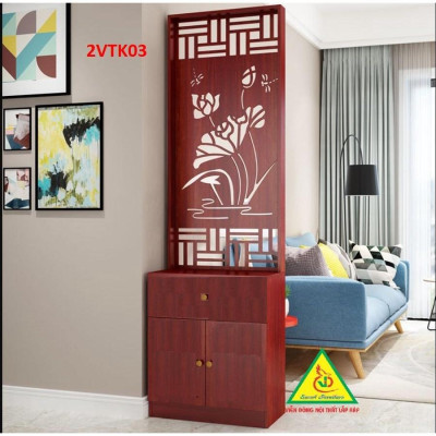 Tủ kệ trang trí kiêm vách ngăn phòng khách , nhà bếp 2VTK03 - Nội thất lắp ráp Viendong Adv