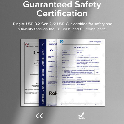 Cáp sạc nhanh 240W cho điện thoại/laptop/tablet RINGKE USB-3.2 Gen 2X2 USB-C Cable - Hàng Chính Hãng