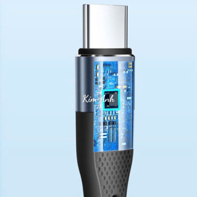 Dây sạc LI-TOP LX73 100W, chân cắm L, dây bọc lớp cao su mềm chống rách, đầu lưới SR chống uốn, hàng chính hãng