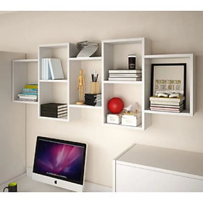 Kệ Gỗ Treo Tường 7 Ngăn Juno Sofa CTKT518 KT 160x15x65cm