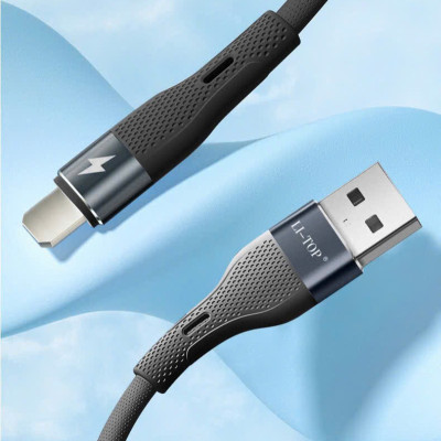 Dây sạc LI-TOP LX73 100W, chân cắm L, dây bọc lớp cao su mềm chống rách, đầu lưới SR chống uốn, hàng chính hãng