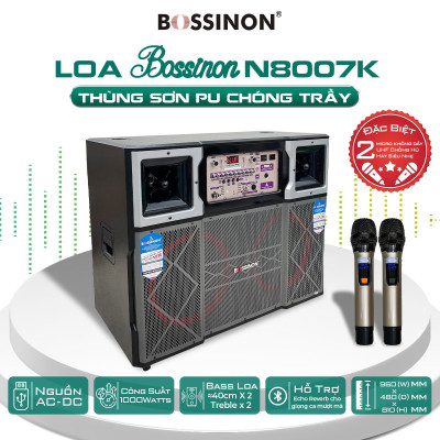 loa kéo tủ hát karaoke bass 40 đôi Bossinon N8007K, Công suất: 1000Watts - Hàng chính Hãng