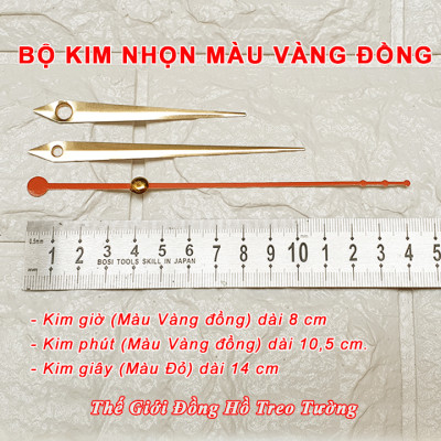 Máy Đồng Hồ Eastar Kim Trôi Cao Cấp + Bộ Kim Đao (Kim Nhọn) Màu Vàng Đồng và Kèm theo 1 Pin Tiểu AA
