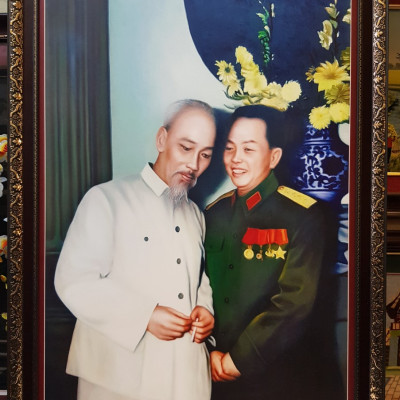 TRANH IN DẦU - BÁC HỒ & ĐẠI TƯỚNG VÕ NGUYÊN GIÁP
