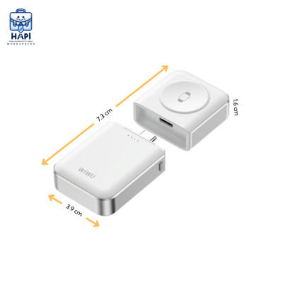 Sạc dự phòng hàng chính hãng WiWU Elf 2-in-1 2000mAh Wi-M21: Tối ưu cho đồng hồ thông minh, tai nghe, thiết bị nhỏ