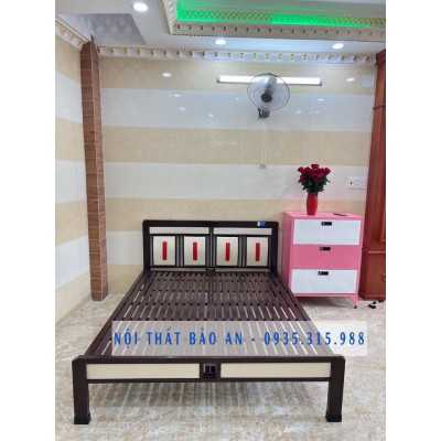 GIƯỜNG SẮT HỘP - NGANG 1M8 DÀI 2M 